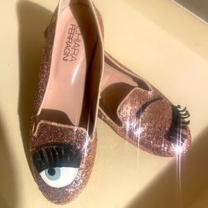 Authentic Chiara Ferragni flats pink glitter 6